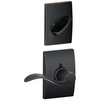 image:imageSchlage F59ACC716CENRH Aged Bronze F Series Accent With Century Rose Interior Active Handleset Trim  Inside Trim Deadbolt Thumbturn Latches Screws amp Strike of F60 Order F58 for Complete Handleset ANSI A1562 Grade 2 Square Round or DriveIn L