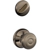 image:imageSchlage F59GEO620 Antique Nickel F Series Georgian Interior Active Handleset Trim  Inside Trim Deadbolt Thumbturn Latches Screws amp Strike of F60 Order F58 for Complete Handleset ANSI A1562 Grade 2 Square Round or DriveIn Latch 2 38 or 2 3