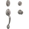 image:imageSchlage F60 V PLY 619 GEO Plymouth Front Entry Handleset with Georgian Knob Deadbolt Keyed 1 Side Satin Nickel