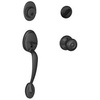 image:imageSchlage F60PLY622GEO Matte Black Plymouth Handle Set with Georgian handle
