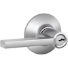 image:imageSchlage F80LAT Latitude Storeroom Door Lever Set from the FSeries Satin Chrome
