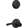 image:imageSchlage FB50 N V MER 716 Single Cylinder Deadbolt and Keyed Entry Merano Lever Aged BronzePack of 1