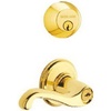 image:imageSchlage FB50 V FLA 505 605 Single Cylinder Deadbolt and Keyed Entry Flair Lever Bright Brass