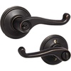 image:imageSchlage FB50N V FLA 716 Single Cylinder Deadbolt and Keyed Entry Flair Lever Aged BronzeSecurity SetFlair