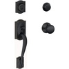 image:imageSchlage Residential F62CAM716PLY Camelot with Plymouth Knob Double Cylinder Handleset and Trim C Keyway with 12326 Latch and Round Corner Strikes Aged Bronze Finish