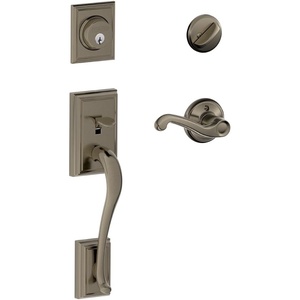 image:imageAddison Single Cylinder Handleset and Right Hand Flair Lever Antique Pewter F60 ADD 620 FLA RH