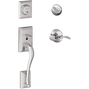image:imageSCHLAGE Addison Single Cylinder Handleset and Plymouth Knob Bright Chrome F60 ADD 625 PLYBright Chrome