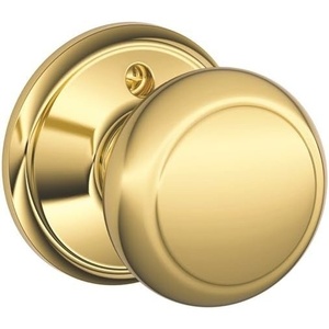 image:imageSCHLAGE Andover Passage Knob Andover Rose Satin Nickel 28 x 28 x 24 inches  FA10AND619F10AND619ANDBright Brass
