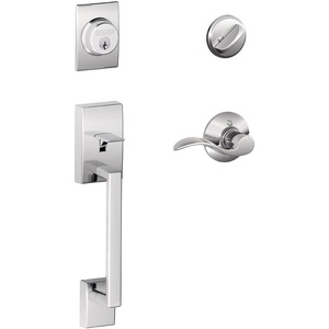 image:imageSCHLAGE Century Single Cylinder Handleset and Right Hand Accent Lever Bright Chrome F60 CEN 625 Acc RH