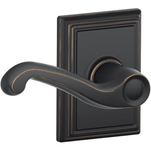 image:imageSCHLAGE F10FLA716ADD Addison Collection Flair Passage Lever Aged BronzeAged Bronze