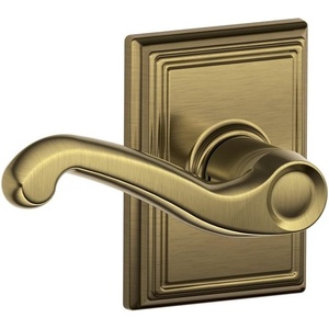 image:imageSCHLAGE F10FLA716ADD Addison Collection Flair Passage Lever Aged BronzeAntique Brass