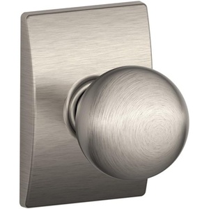 image:imageSCHLAGE F10ORB619CEN F10ORB619CEN Satin Nickel Passage Orbit Style Knob with Century RoseSatin Nickel