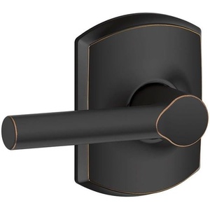 image:imageSCHLAGE F40 BRW 716 GRW Greenwich Collection Broadway Bed and Bath Lever Aged BronzeAged Bronze