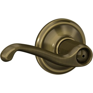 image:imageSCHLAGE F51A FLA 608 Flair Lever Keyed Entry Lock Satin BrassAntique Brass