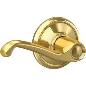 image:imageSCHLAGE F51A FLA 608 Flair Lever Keyed Entry Lock Satin BrassBright Brass