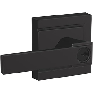 image:imageSCHLAGE F51A NBK 622 ULD Northbrook Lever with Upland Trim Keyed Entry Lock Matte Black
