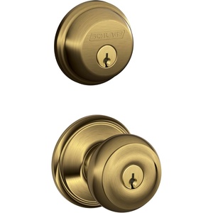 image:imageSCHLAGE FB50NVGEO716 Georgian Entry Deadbolt Lock Aged BronzeBrass