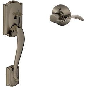 image:imageSCHLAGE FE285 622 Acc CAM LH Lower Half Handleset Camelot Interior Trim Matte BlackAntique Pewter