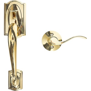 image:imageSCHLAGE FE285 622 Acc CAM LH Lower Half Handleset Camelot Interior Trim Matte BlackBright Brass