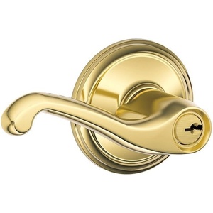 image:imageSCHLAGE Lock F51 FLA 605 KA4 Flair Entry Lockset Brass