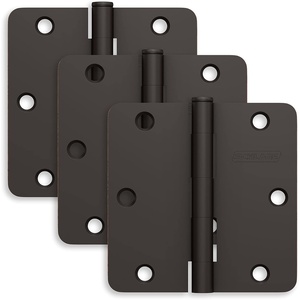 image:imageSchlage 35 Door Hinge with 58 Radius Round Corner in Black Stainless 3PackAged Bronze