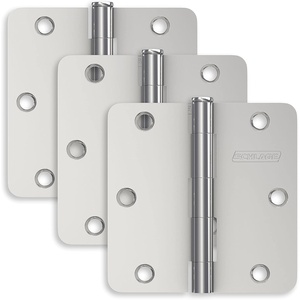 image:imageSchlage 35 Door Hinge with 58 Radius Round Corner in Black Stainless 3PackBright Chrome