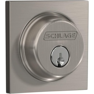 image:imageSchlage B60 N COL 619 Deadbolt with Collins Trim Keyed 1 Side Highest Residential Security Satin Nickel