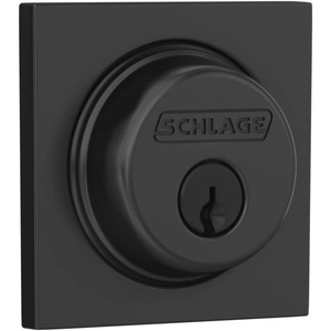 image:imageSchlage B60 N COL 622 Deadbolt with Collins Trim Keyed 1 Side Highest Residential Security Matte Black B60NCOL622