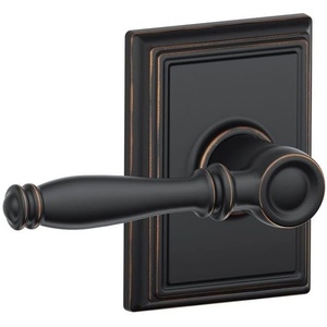 image:imageSchlage F10BIR716ADD Birmingham Passage Door Lever Set with Decorative Addison Trim Aged Bronze