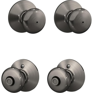 image:imageSchlage F170 PLY 622 Plymouth Door Knob One Sided NonTurning Dummy Door Handle Matte BlackAntique Pewter