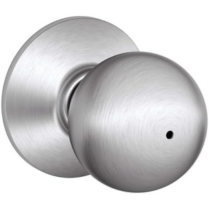 image:imageSchlage F40 CSV ORB 626 Commercial Series Orbit Door Knob Bed amp Bath Privacy Lock Satin Chrome1 Count Pack of 1