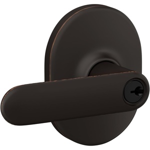 image:imageSchlage F40 DAV 622 RMN Davlin Door Lever with Remsen Trim Bed amp Bath Privacy Lock Matte BlackAged Bronze