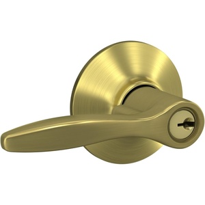 image:imageSchlage F40 DEL 608 Delfayo Door Lever with Standard Trim Bed amp Bath Privacy Lock Satin BrassSatin Brass