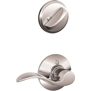 image:imageSchlage F59 ACC 716 RH Accent Interior RightHanded Lever with Deadbolt Aged Bronze Interior Half OnlyBright Chrome