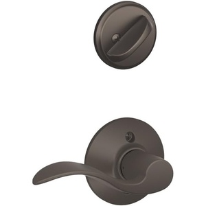 image:imageSchlage F59 ACC 716 RH Accent Interior RightHanded Lever with Deadbolt Aged Bronze Interior Half OnlyOil Rubbed Bronze