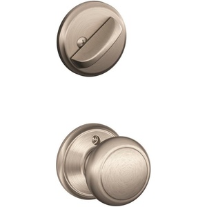 image:imageSchlage F59 AND 619 Andover Interior Knob with Deadbolt Satin Nickel Interior Half OnlySatin Nickel