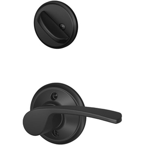 image:imageSchlage F59 MER 619 LH Merano Interior LeftHanded Lever with Deadbolt Satin Nickel Interior Half OnlyMatte Black