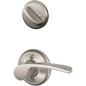 image:imageSchlage F59 MER 619 LH Merano Interior LeftHanded Lever with Deadbolt Satin Nickel Interior Half OnlySatin Nickel