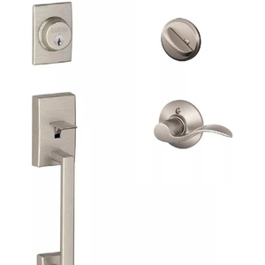 image:imageSchlage F60CEN619LAT Century Active Door Handleset with Latitude Interior Satin NickelSatin Nickel