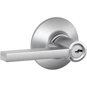 image:imageSchlage F80LAT Latitude Storeroom Door Lever Set from the FSeries Satin Chrome