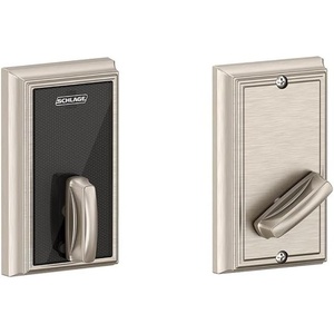 image:imageSchlage Residential BE467FADD619 Addison Control Keyless Smart Fire Rated Deadbolt with 12398 Latch and 10116 Strike Satin Nickel Finish