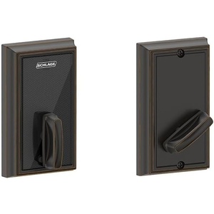 image:imageSchlage Residential BE467FADD716 Addison Control Keyless Smart Fire Rated Deadbolt with 12398 Latch and 10116 Strike Aged Bronze Finish