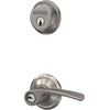 image:imageSchlage FB50 N V MER 619 Single Cylinder Deadbolt and Keyed Entry Merano Lever Satin Nickel