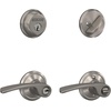 image:imageSchlage FB50 N V MER 619 Single Cylinder Deadbolt and Keyed Entry Merano Lever Satin Nickel