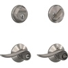 image:imageSchlage FB50N V SAC 619 Single Cylinder Deadbolt and Keyed Entry Sacramento Lever Satin Nickel
