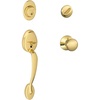 image:imagePlymouth Single Cylinder Handleset and Plymouth Knob Bright Brass F60 PLY 505 605