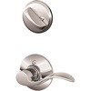 image:imageSchlage F59 ACC 622 LH Accent Interior LeftHanded Lever with Deadbolt Matte Black Interior Half OnlyBright Chrome
