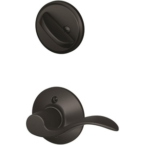 image:imageSchlage F59 ACC 622 LH Accent Interior LeftHanded Lever with Deadbolt Matte Black Interior Half OnlyMatte Black
