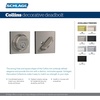 image:imageSchlage B60 N CEN 619 Deadbolt with Century Trim Keyed 1 Side Highest Residential Security Satin NickelBright Chrome