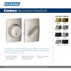 image:imageSchlage B60 N CEN 619 Deadbolt with Century Trim Keyed 1 Side Highest Residential Security Satin NickelSatin Nickel
